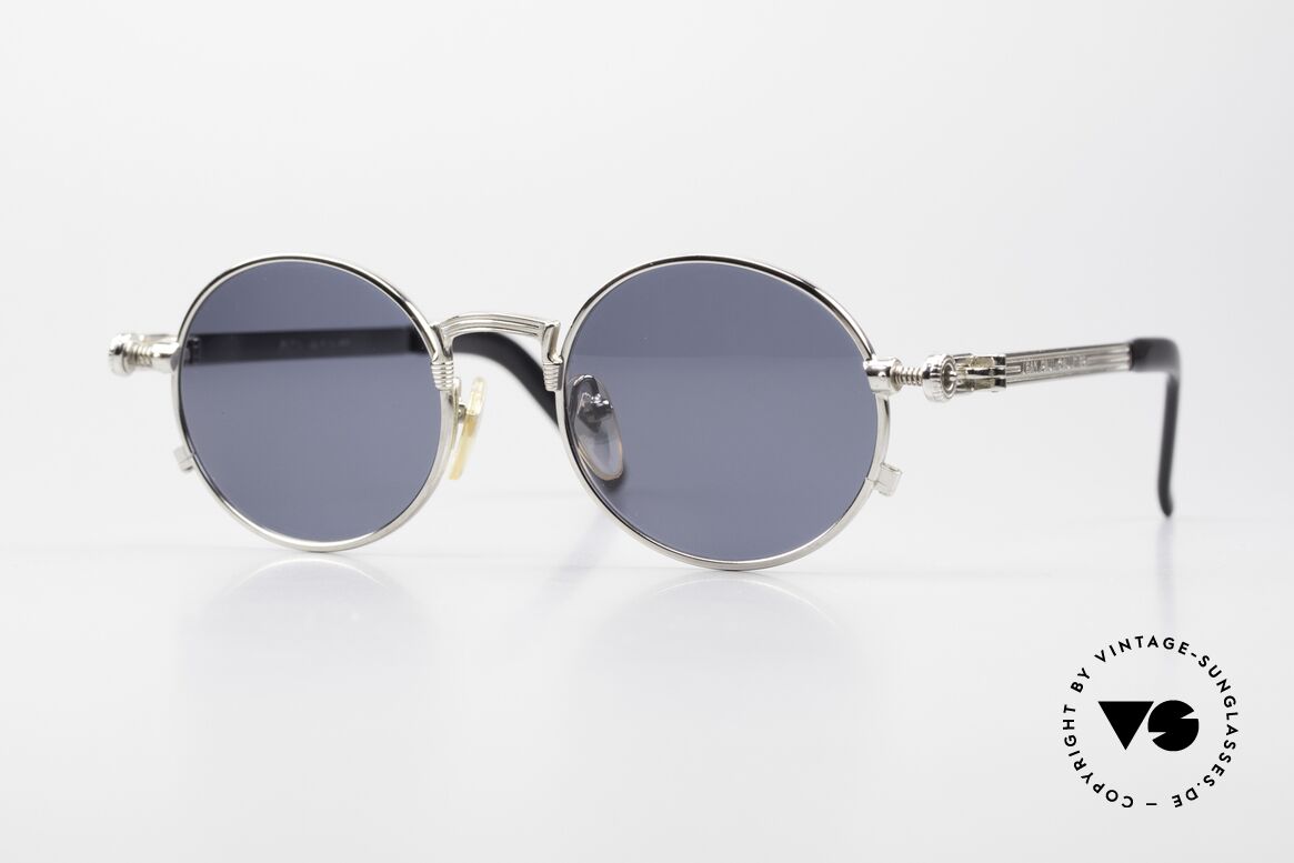 Jean Paul Gaultier 56-4178 Round Industrial Vintage Frame, round Jean Paul Gaultier luxury sunglasses from 1996, Made for Men