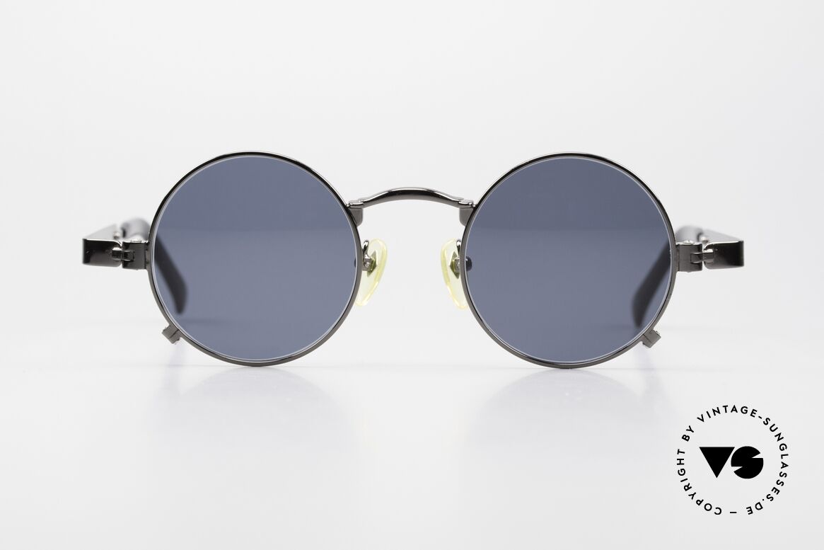 Jean Paul Gaultier 56-0102 Round Vintage Frame Steampunk, rare round 90's Jean Paul Gaultier designer sunglasses, Made for Men