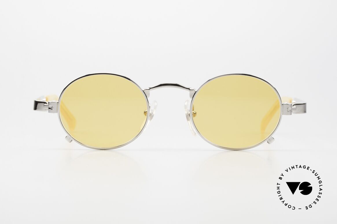 Jean Paul Gaultier 56-1173 Oval Vintage Frame Steampunk, striking frame design (really very interesting hinges), Made for Men