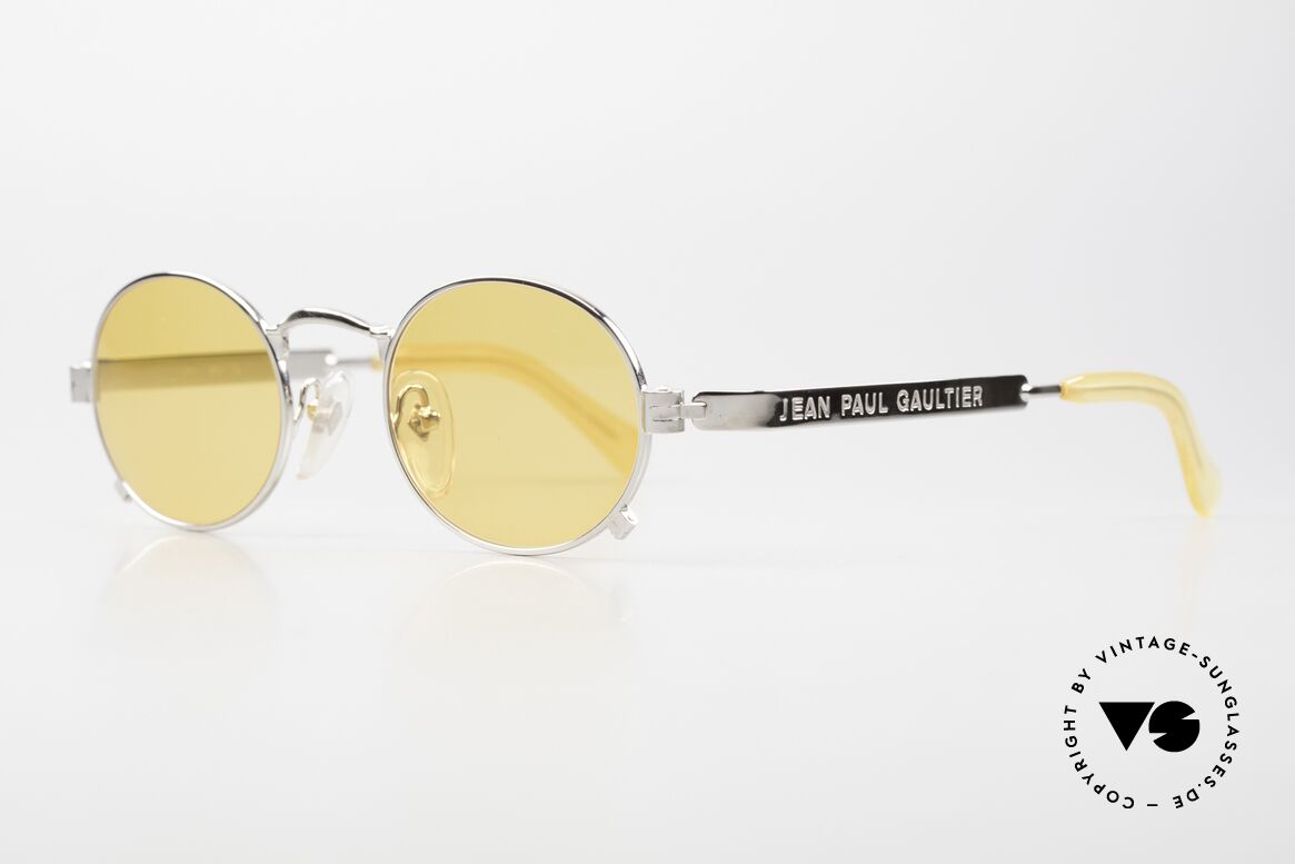 Jean Paul Gaultier 56-1173 Oval Vintage Frame Steampunk, outstanding craftsmanship from Japan; silver/chrome, Made for Men