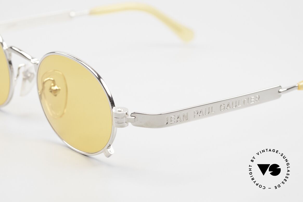 Jean Paul Gaultier 56-1173 Oval Vintage Frame Steampunk, with orange lenses (also wearable at night); 100% UV, Made for Men