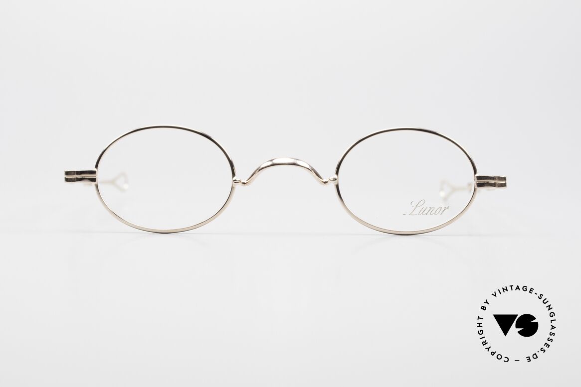 Lunor I 04 Telescopic Rose Gold Limited Edition, very small oval Lunor frame with telescopic slide temple, Made for Men and Women