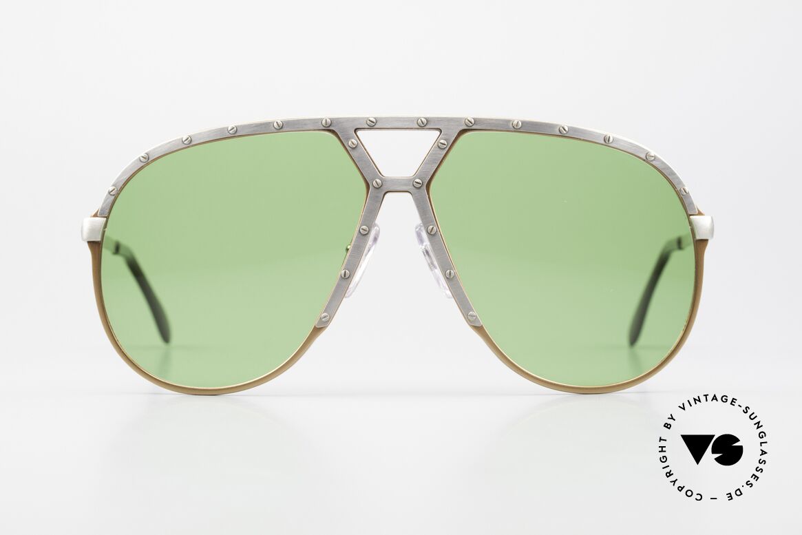 Alpina M1 80's Frame Apple Green Lenses, LIMITED EDITION in peach-metallic / antik-silver, Made for Men