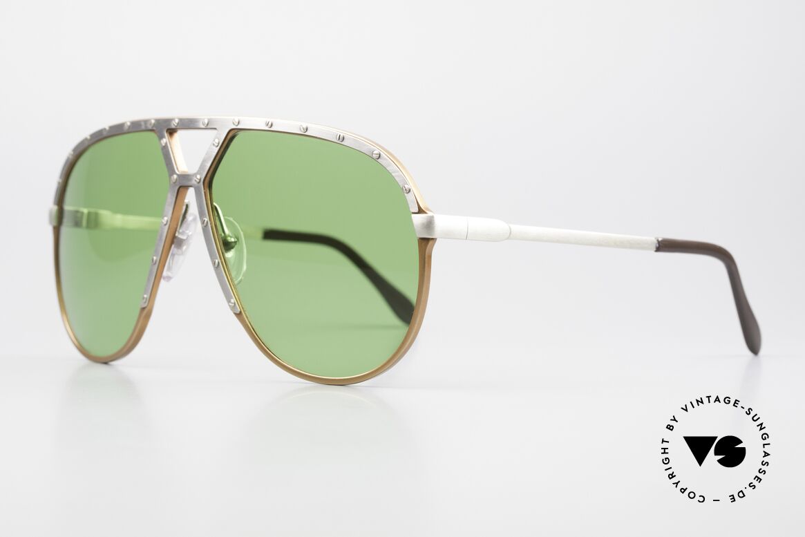 Alpina M1 80's Frame Apple Green Lenses, with fancy 'apple green' sun lenses; 100% UV prot., Made for Men
