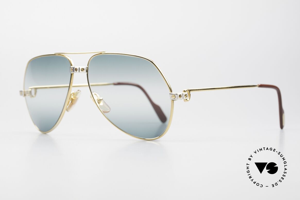 Cartier Vendome Santos - M Double Gradient Green Lens, Santos Decor (with 3 screws): MEDIUM size 59-14, 140, Made for Men and Women
