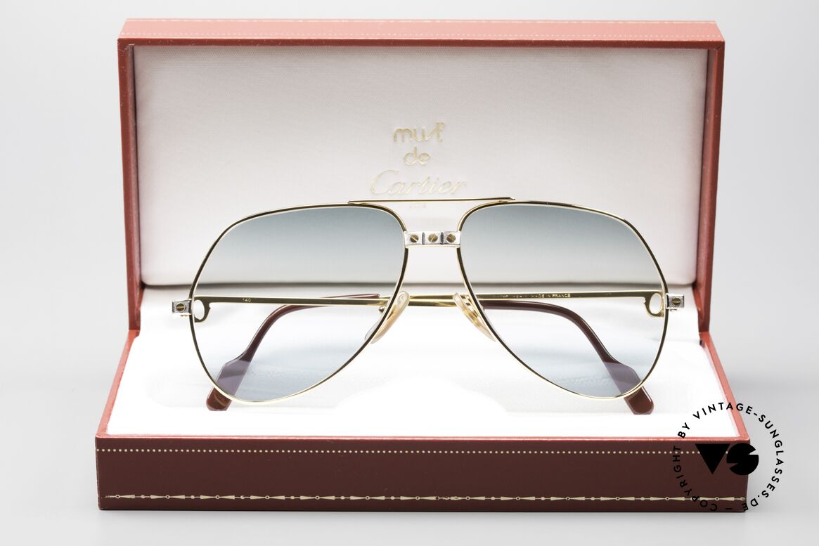 Cartier Vendome Santos - M Double Gradient Green Lens, NO retro sunglasses, but an authentic vintage ORIGINAL, Made for Men and Women