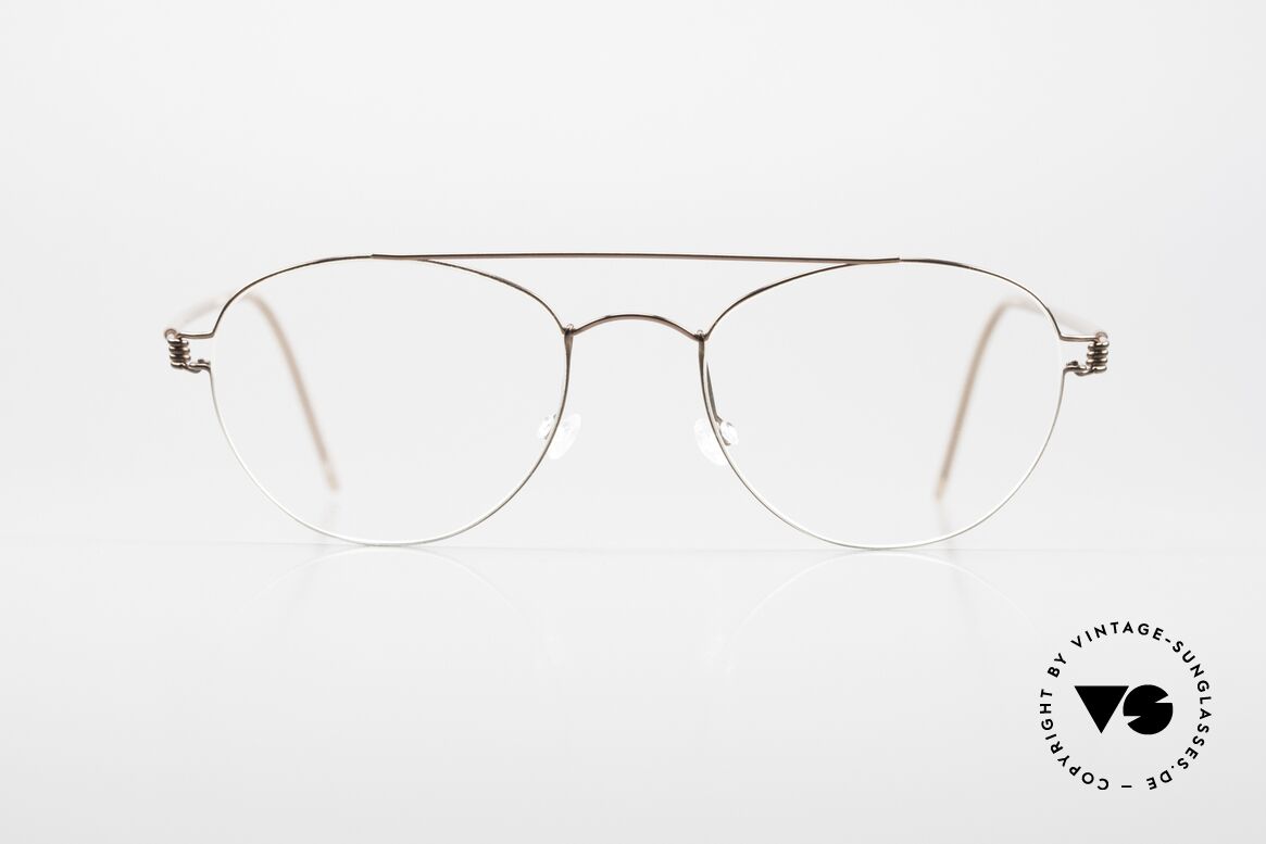 Lindberg Christoffer Air Titan Rim Men's & Women's Specs, noble panto model with crossbar: color PU12 (bronze), Made for Men and Women
