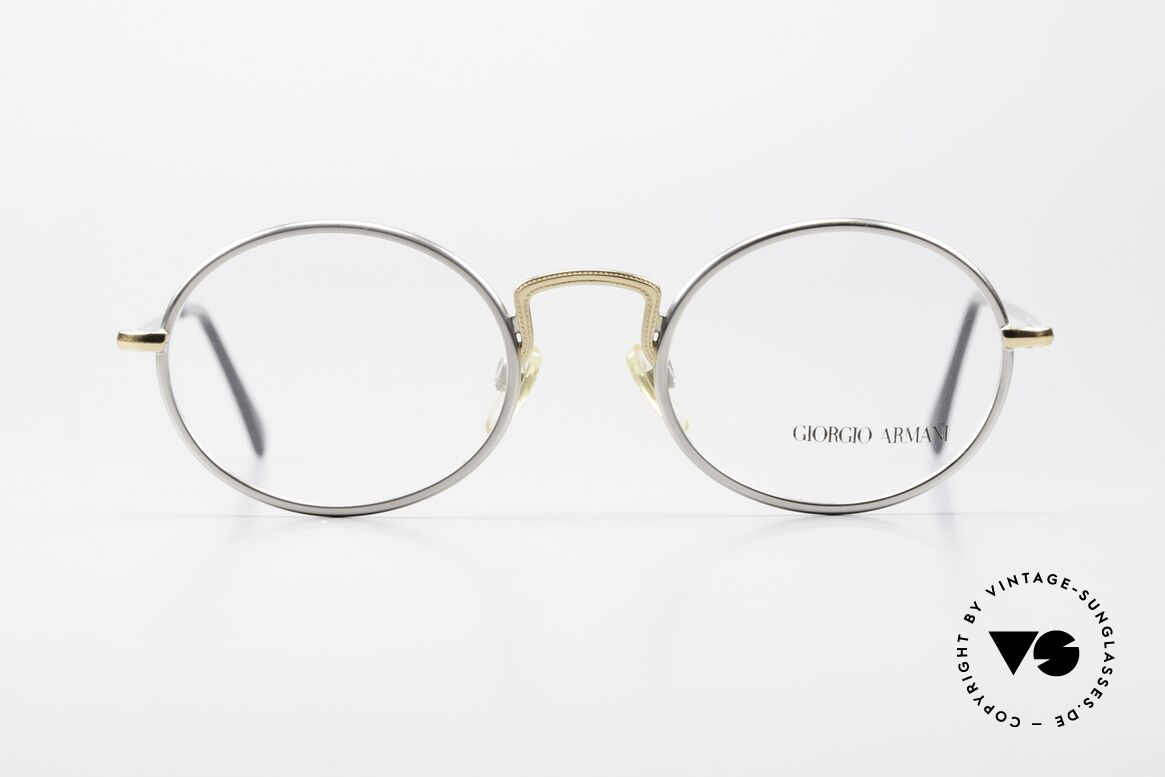 Giorgio Armani 156 Oval Eyeglasses From 1991, discreet oval metal frame in tangible top-quality, Made for Men and Women