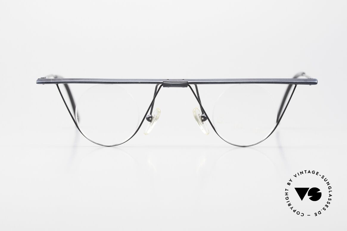 GMC 6600 Rimless Art Glasses Bauhaus, sophisticated rimless spectacles in dark-blue/black, Made for Men and Women