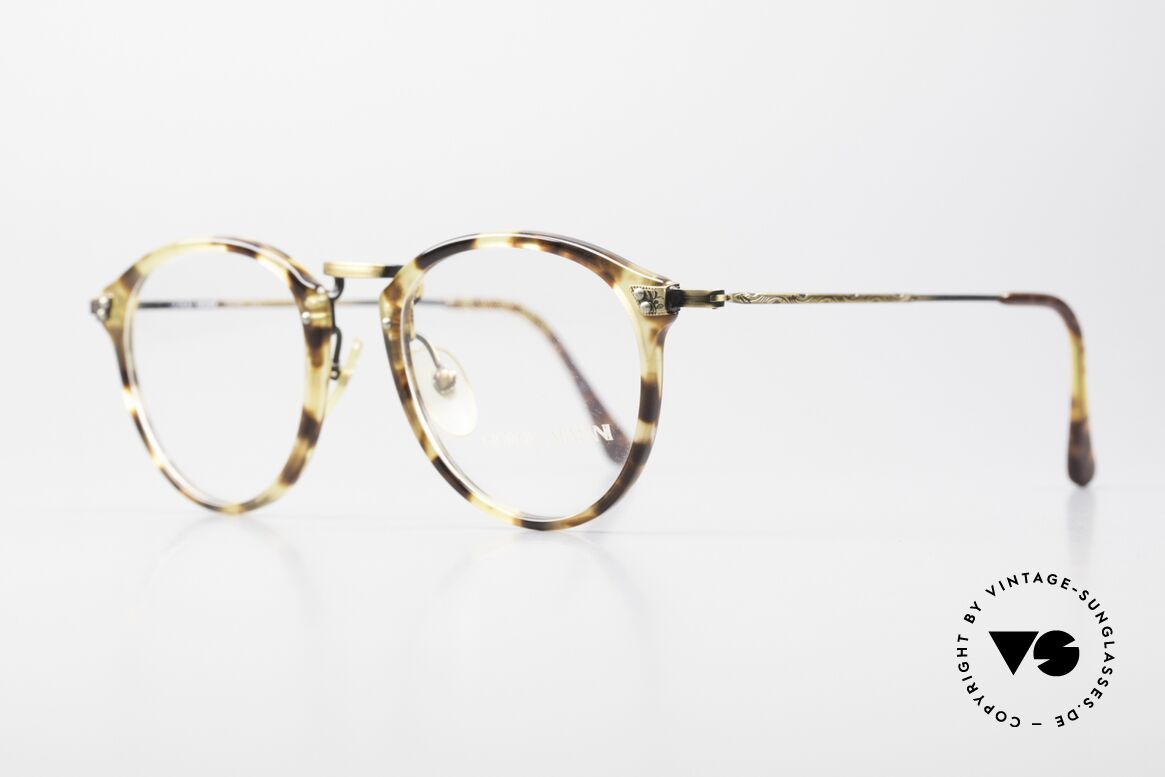 Giorgio Armani 318 True Vintage 90's Panto Glasses, high-end quality and very interesting frame pattern, Made for Men