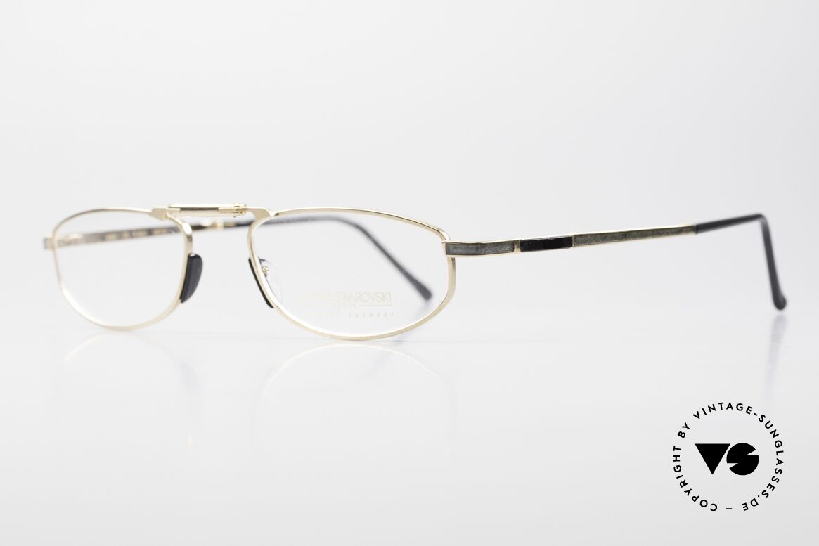 Daniel Swarovski S085 Folding Eyeglasses 23kt Gold, best quality details on the frame (23kt gold-plated), Made for Men