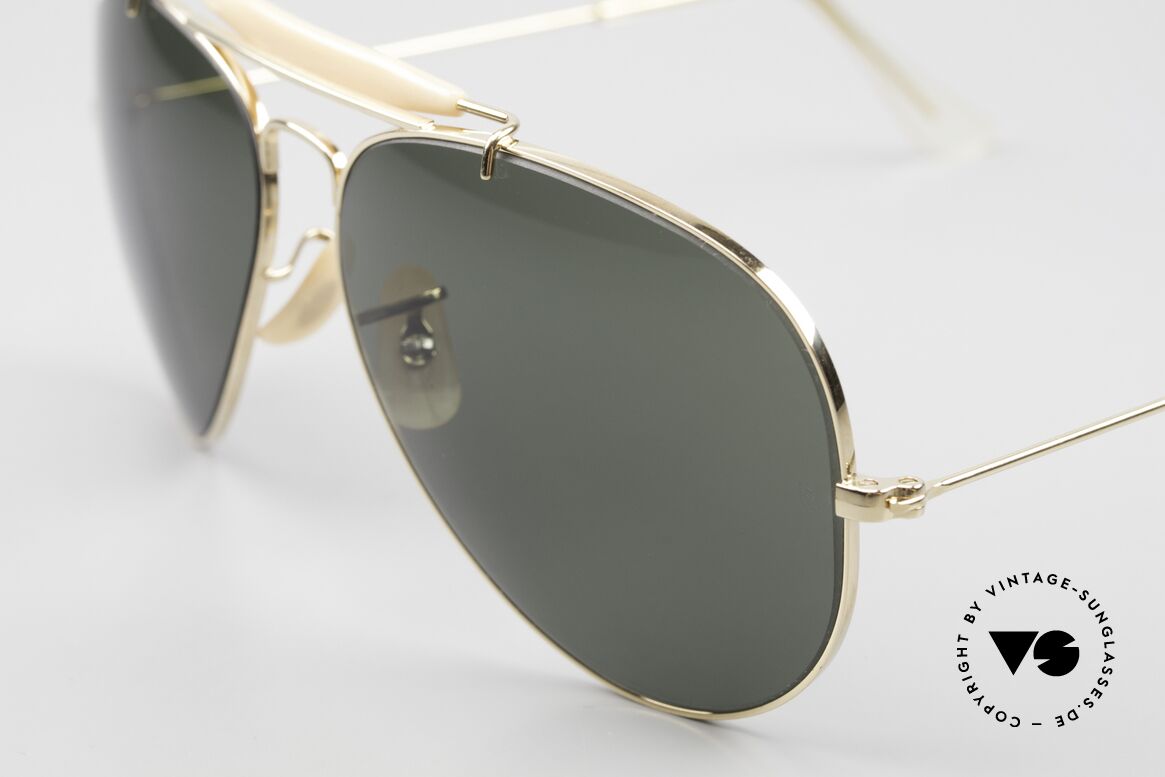 Ray Ban Outdoorsman II B&L USA Shades 80's Aviator, gold frame with B&L mineral lenses in G-15 green, Made for Men