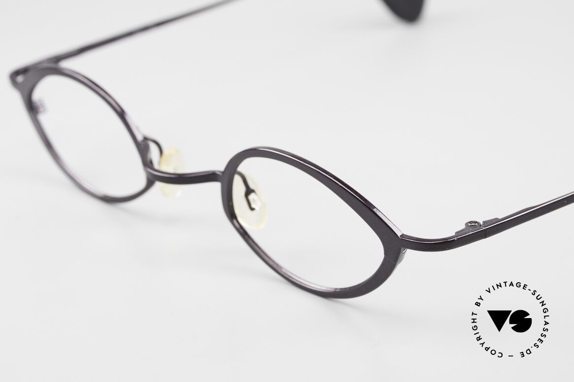 Theo Belgium Leo Purple Ladies Eyeglasses, the frame finish looks "dark PURPLE" metallic, Made for Women