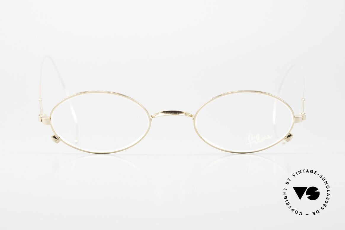 Filou 1900 In the style of antique glasses, oval vintage Filou glasses from 1995, gold-plated, Made for Men and Women