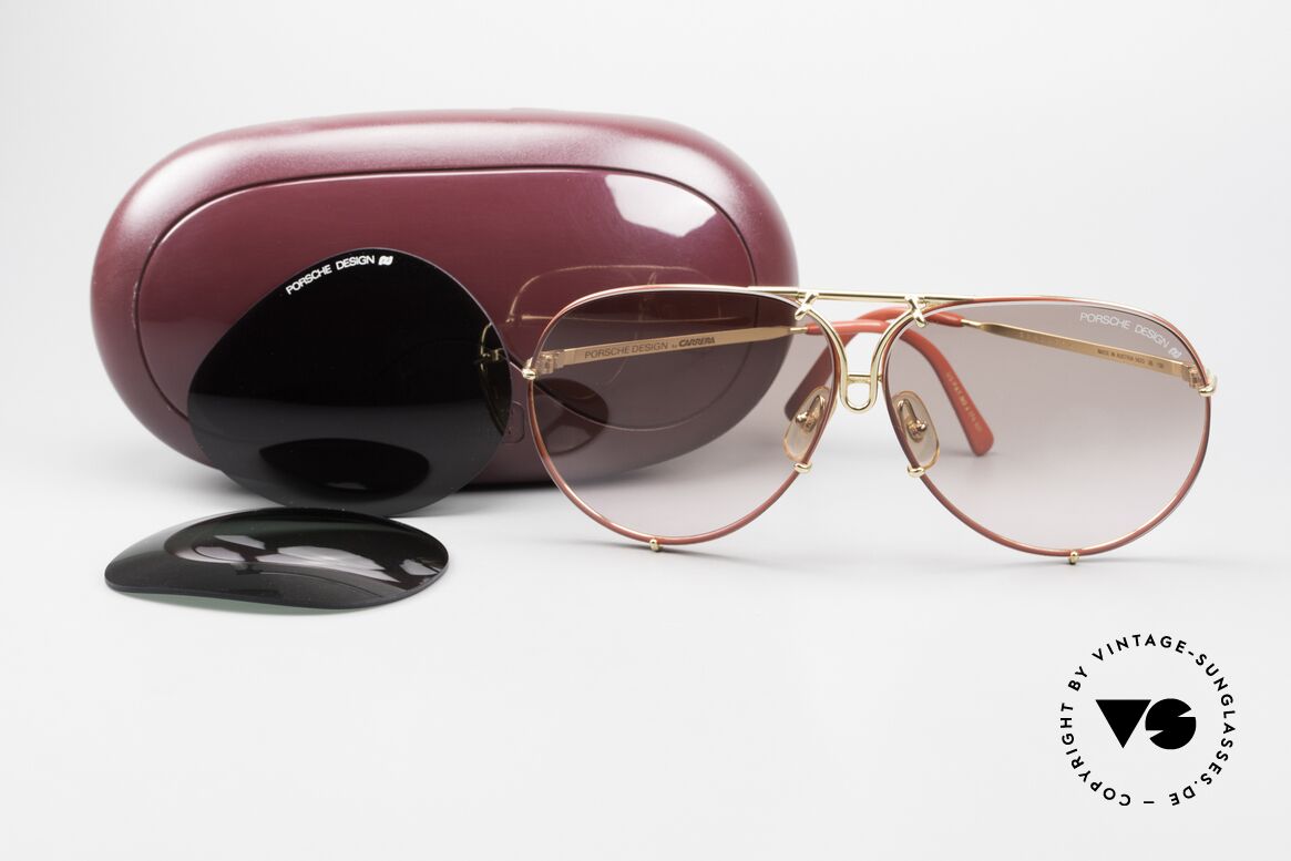 Porsche 5623 Limited Special Edition 80's, interchangeable lenses (red-brown gradient & green), Made for Men and Women