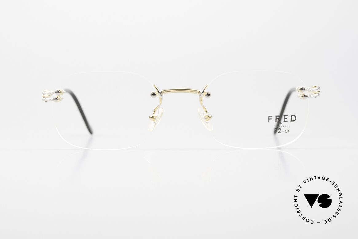 Fred Orcade F2 Square Rimless Luxury Glasses, marine design (distinctive FRED) in top-notch quality!, Made for Men