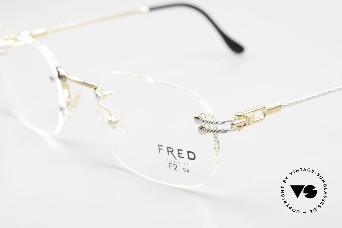 Fred Orcade F2 Square Rimless Luxury Glasses, temples are twisted like a hawser; sailor's MUST HAVE!, Made for Men