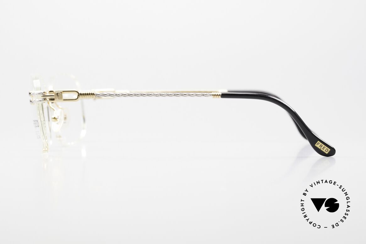 Fred Orcade F2 Square Rimless Luxury Glasses, precious bicolor edition (rosé-gold & platinum-plated), Made for Men