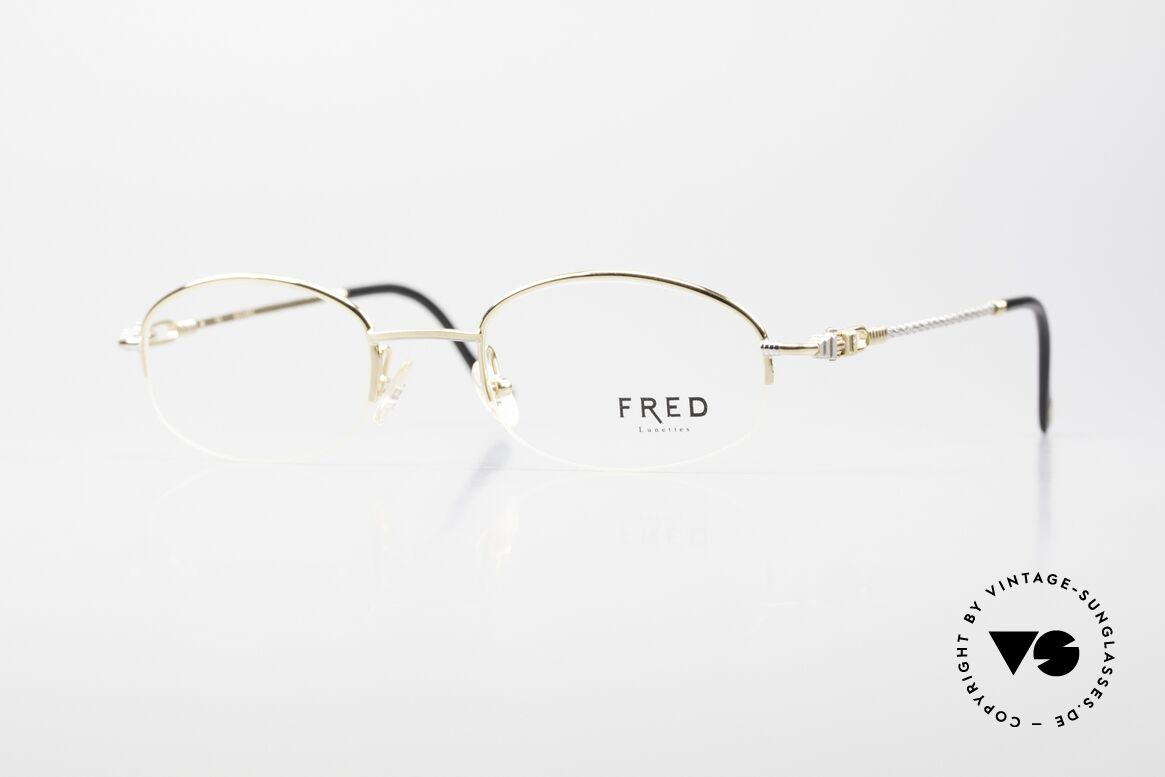 Fred Baleares Rare Oval Luxury Eyeglasses, rare vintage eyeglasses by Fred, Paris from the 1990s, Made for Men and Women