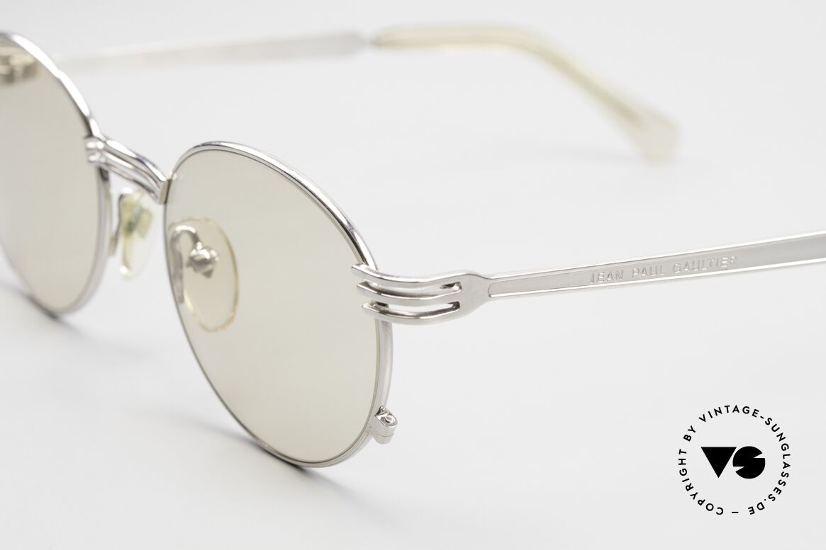 Jean Paul Gaultier 55-3174 Self-Tinting Mineral Lenses, precious "silver chrome-plated" frame finish; size 50-19, Made for Men and Women