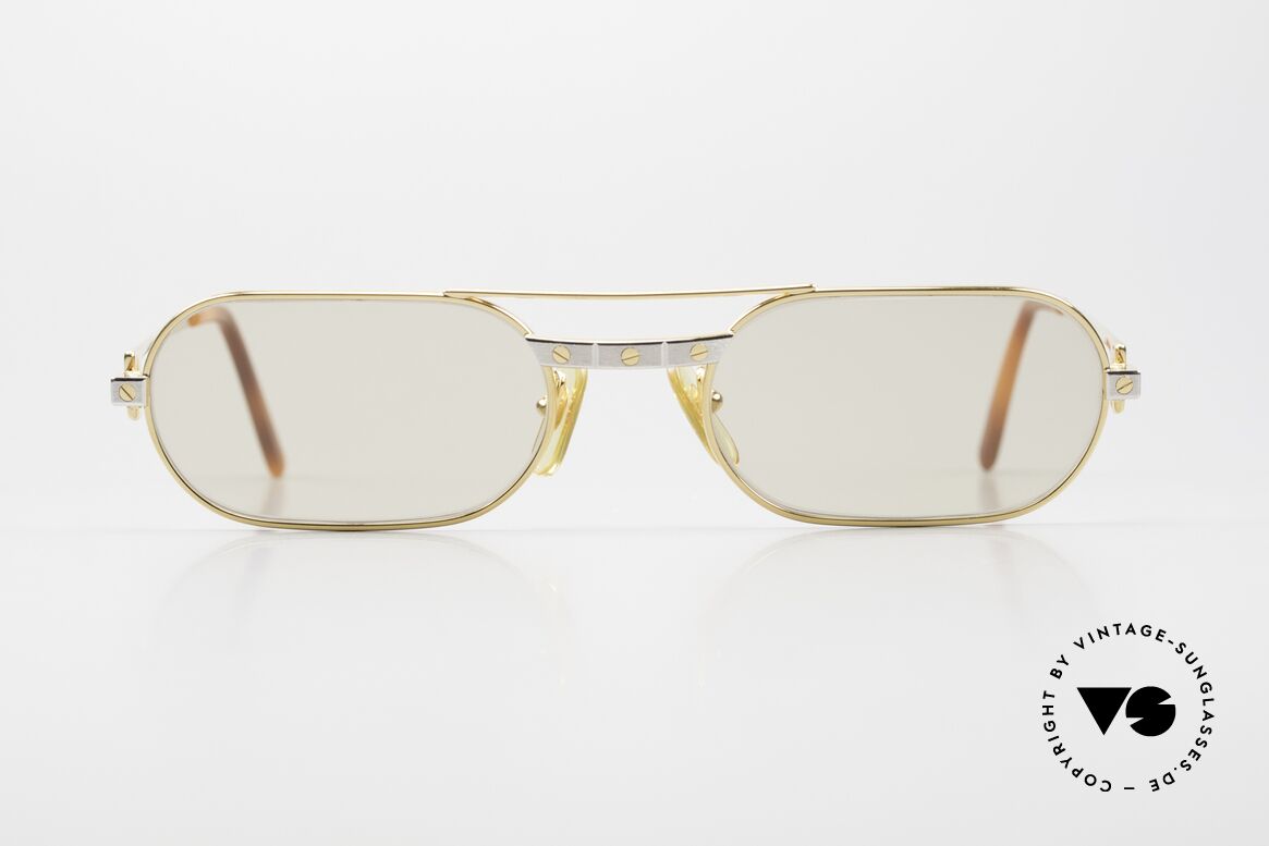 Cartier Must Santos - M Changeable Mineral Lenses, this pair: size 55/20 with the famous Santos decor (3 srews), Made for Men and Women