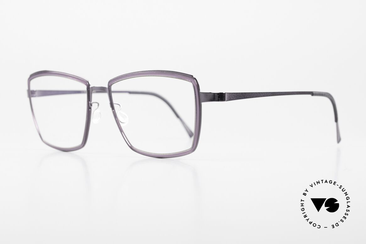 Lindberg 9741 Strip Titanium Women's Frame Vintage Specs, charming frame design and slightly purple colored, Made for Women