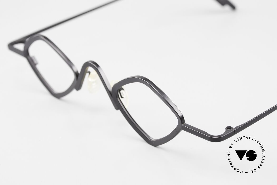 Theo Belgium Bar Women's Reading Eyeglasses, interesting design; frame is dull black finished, Made for Women