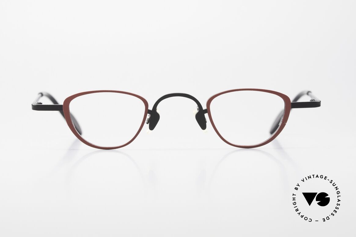 Theo Belgium Bow Tie Women's Reading Specs Titan, striking ladies vintage eyeglasses in size 35/31, Made for Women