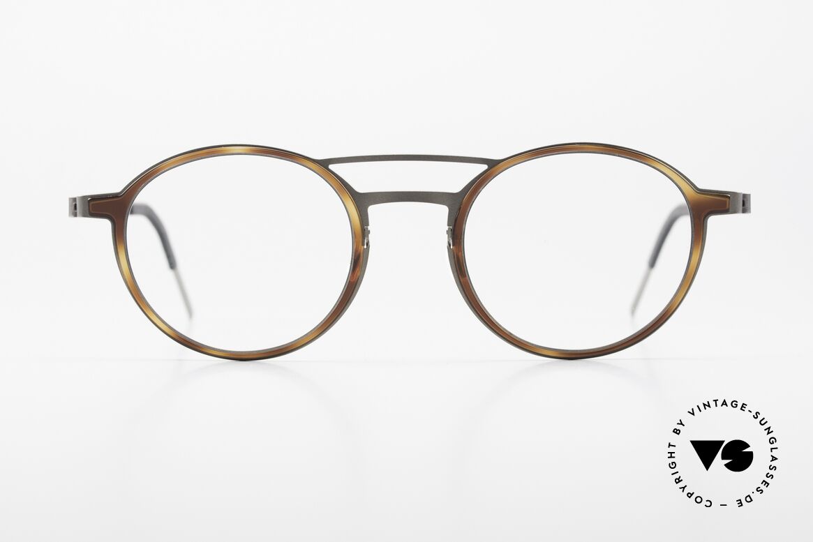 Lindberg 9739 Strip Titanium Round Double Bridge Glasses, model 9739, GR77, size 50-23, T407-135 & color 10, Made for Men