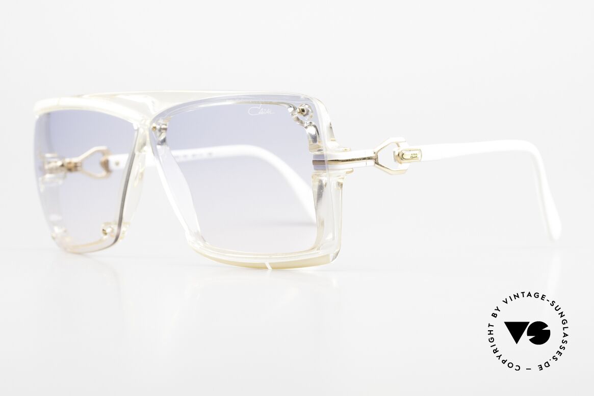 Cazal 859 West Germany 1980's Cazal, col. 192: crystal/white; lenses: baby-blue / pink, Made for Men and Women