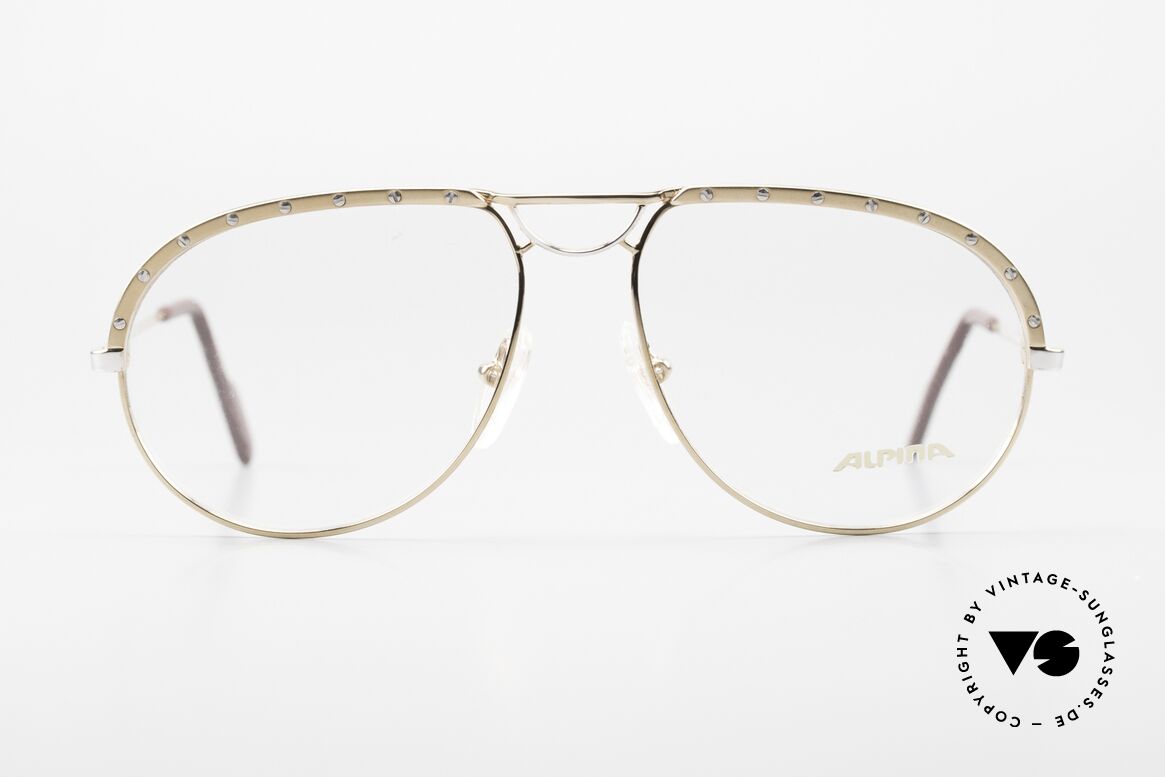 Alpina M1F767 Rare 90's Aviator Eyeglasses, 1990's original; top craftsmanship (GOLD-PLATED), Made for Men