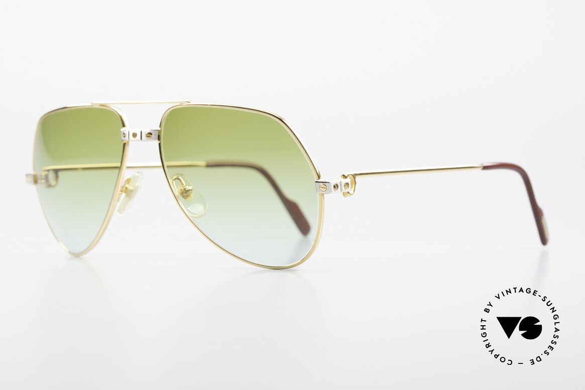 Cartier Vendome Santos - M Green To Blue Gradient Lens, Santos Decor (with 3 screws): MEDIUM size 59-16, 140, Made for Men and Women