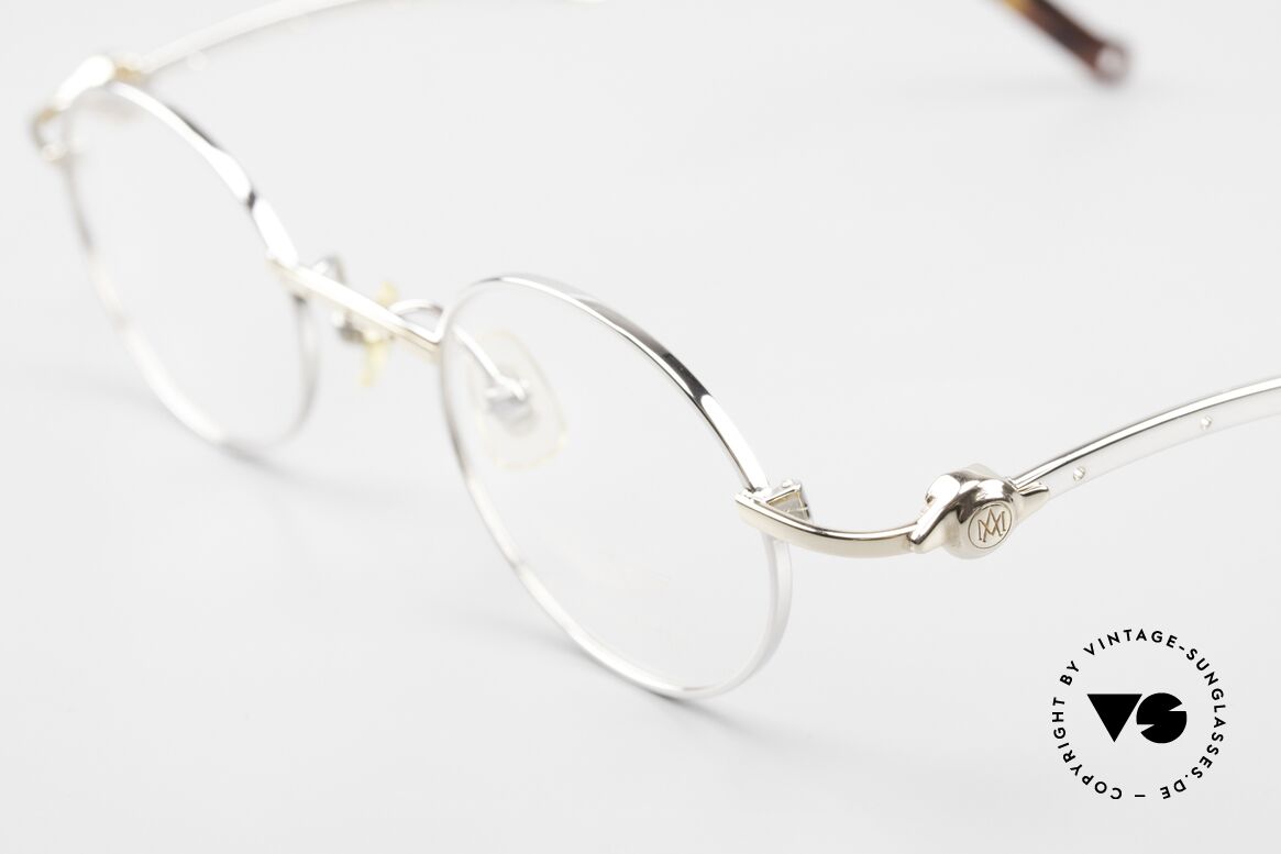 Aston Martin AM39 Round 90's Men's Eyeglasses, precious rarity (platinum / gold) with Aston Martin case, Made for Men