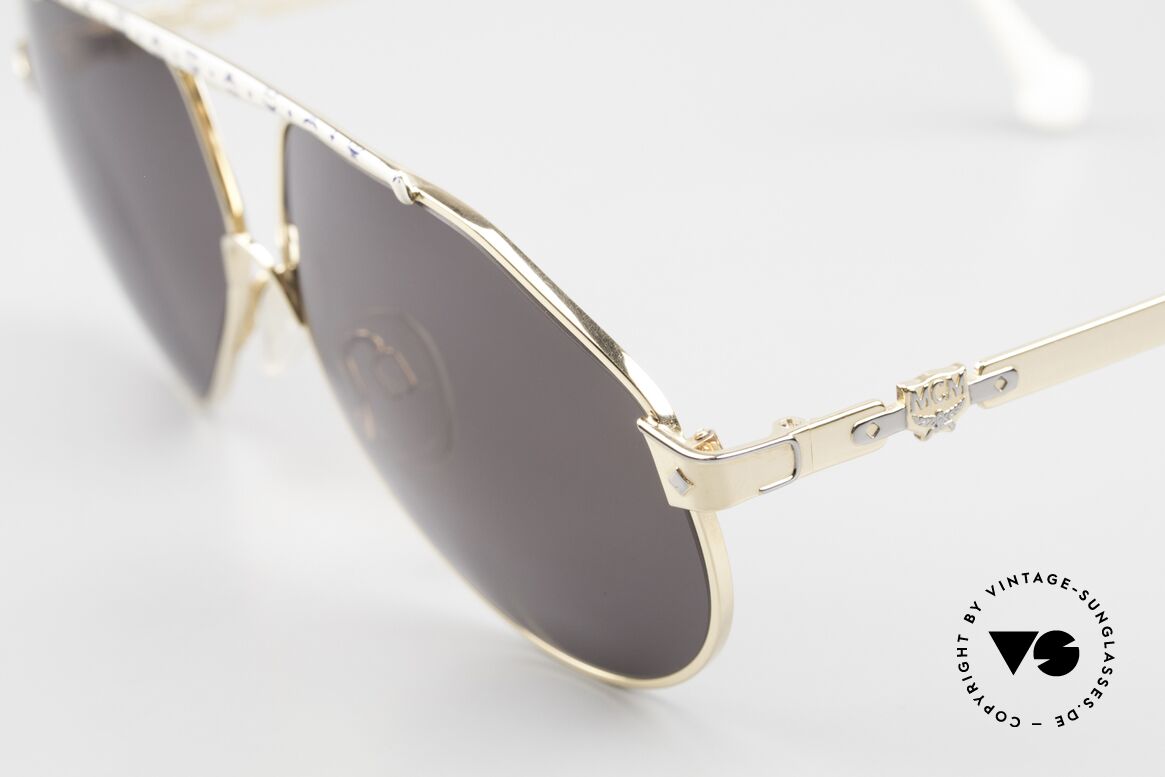 MCM München S2 90's Designer Luxury Shades, modified aviator design in large size (142mm width), Made for Men and Women
