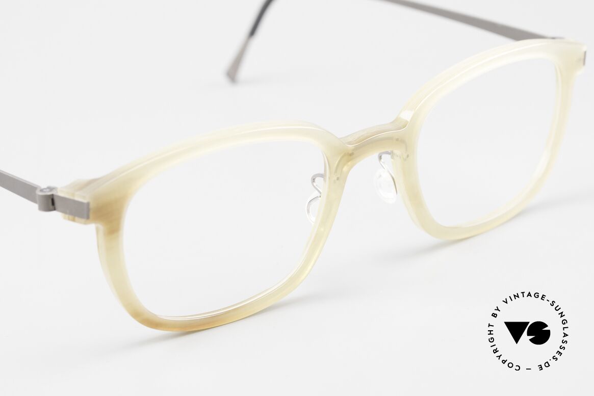 Lindberg Horn 1801 Buffalo Horn Titan Glasses, every model (made of horn) looks individual / unique, Made for Men and Women