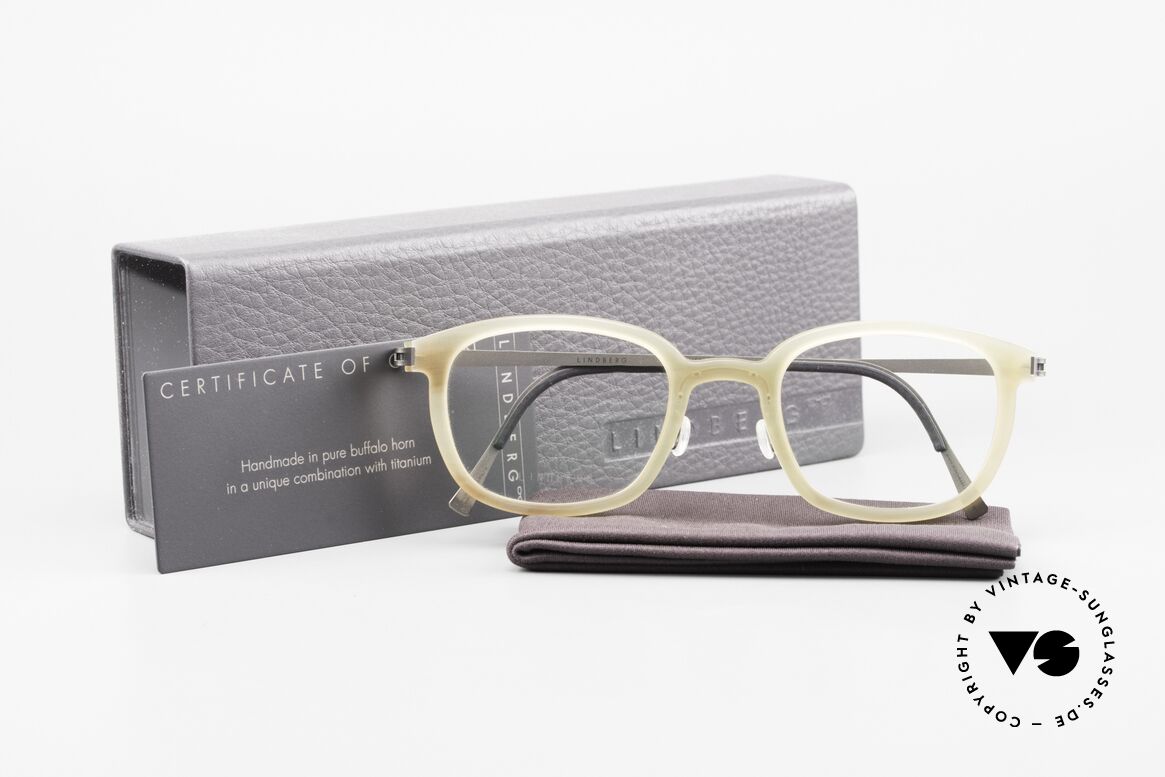Lindberg Horn 1801 Buffalo Horn Titan Glasses, Size: small, Made for Men and Women
