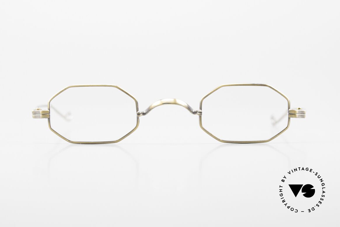Lunor II 01 Octag Frame Antique Gold, small, octagonal vintage glasses of the Lunor II Series, Made for Men and Women
