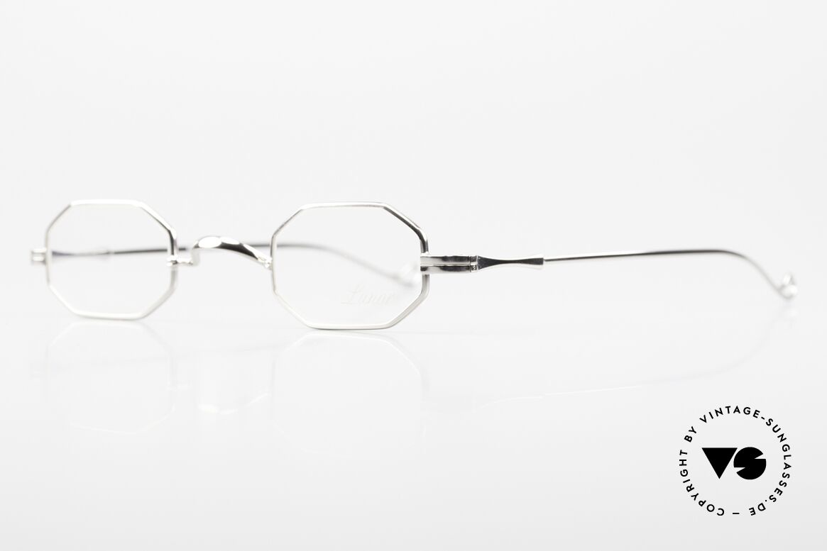 Lunor II 01 Octagonal Frame Platinum, full rimmed, PLATINUM-plated: precious TOP quality, Made for Men and Women