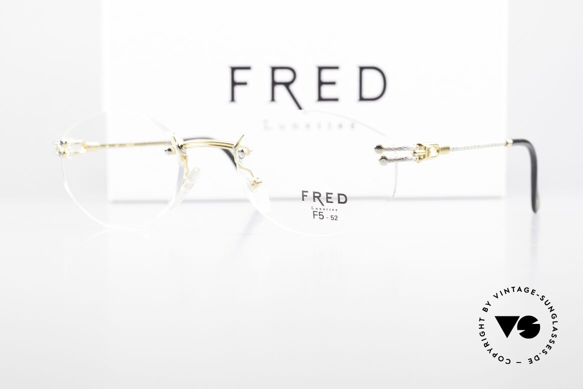 Fred Orcade F5 Oval Rimless Luxury Glasses, precious bicolor edition (rosé-gold & platinum-plated), Made for Men and Women