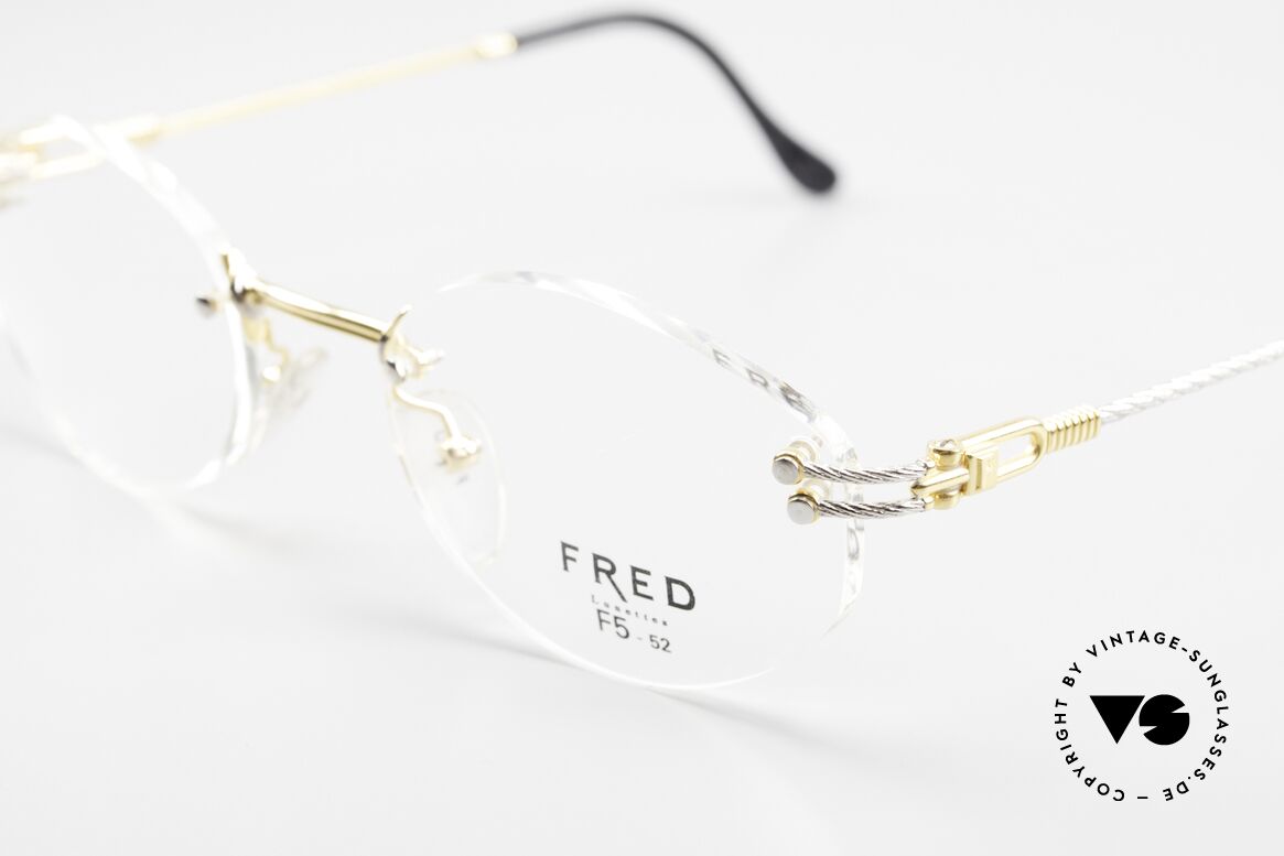 Fred Orcade F5 Oval Rimless Luxury Glasses, temples are twisted like a hawser; sailor's MUST HAVE!, Made for Men and Women