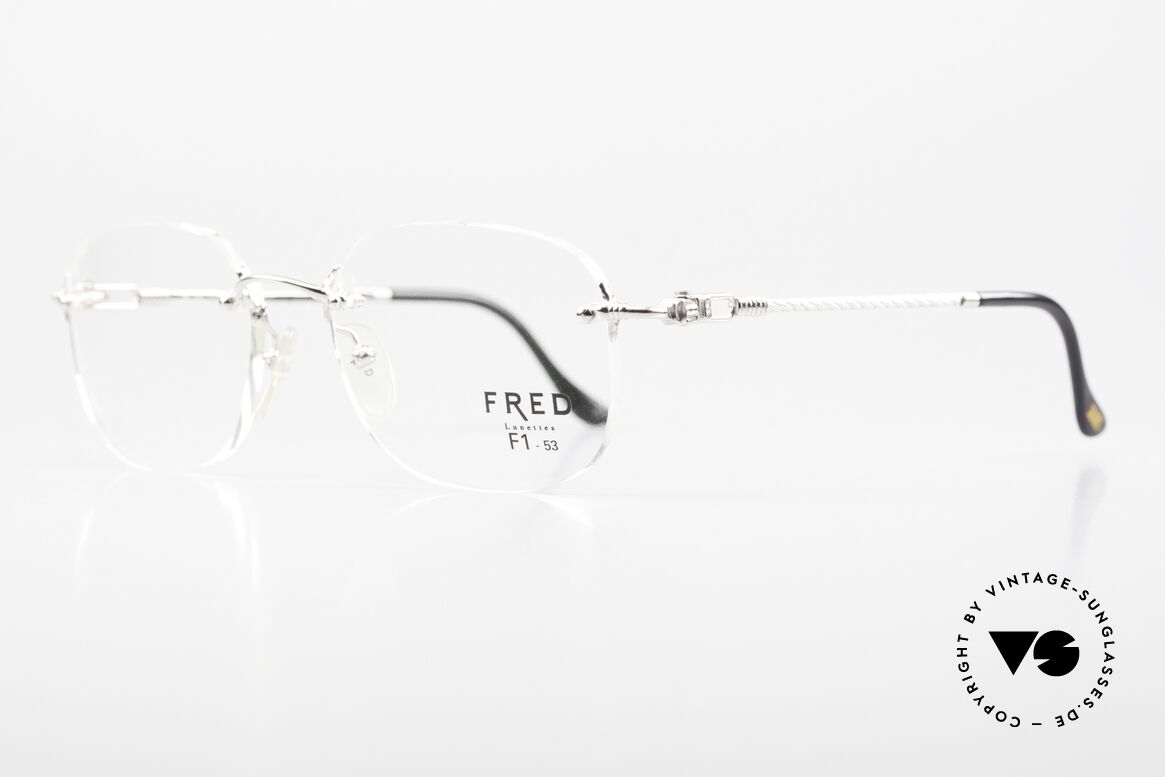 Fred Fidji F1 Rimless Luxury Frame Platinum, model named after the Fiji Islands (South Pacific Ocean), Made for Men and Women