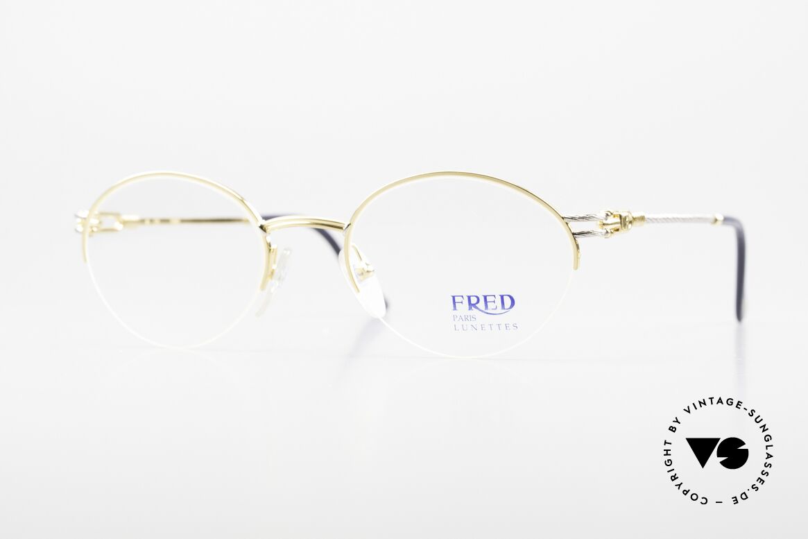 Fred Feroe Rare Oval Luxury Eyeglasses, rare vintage eyeglasses by Fred, Paris from the 1990s, Made for Men and Women