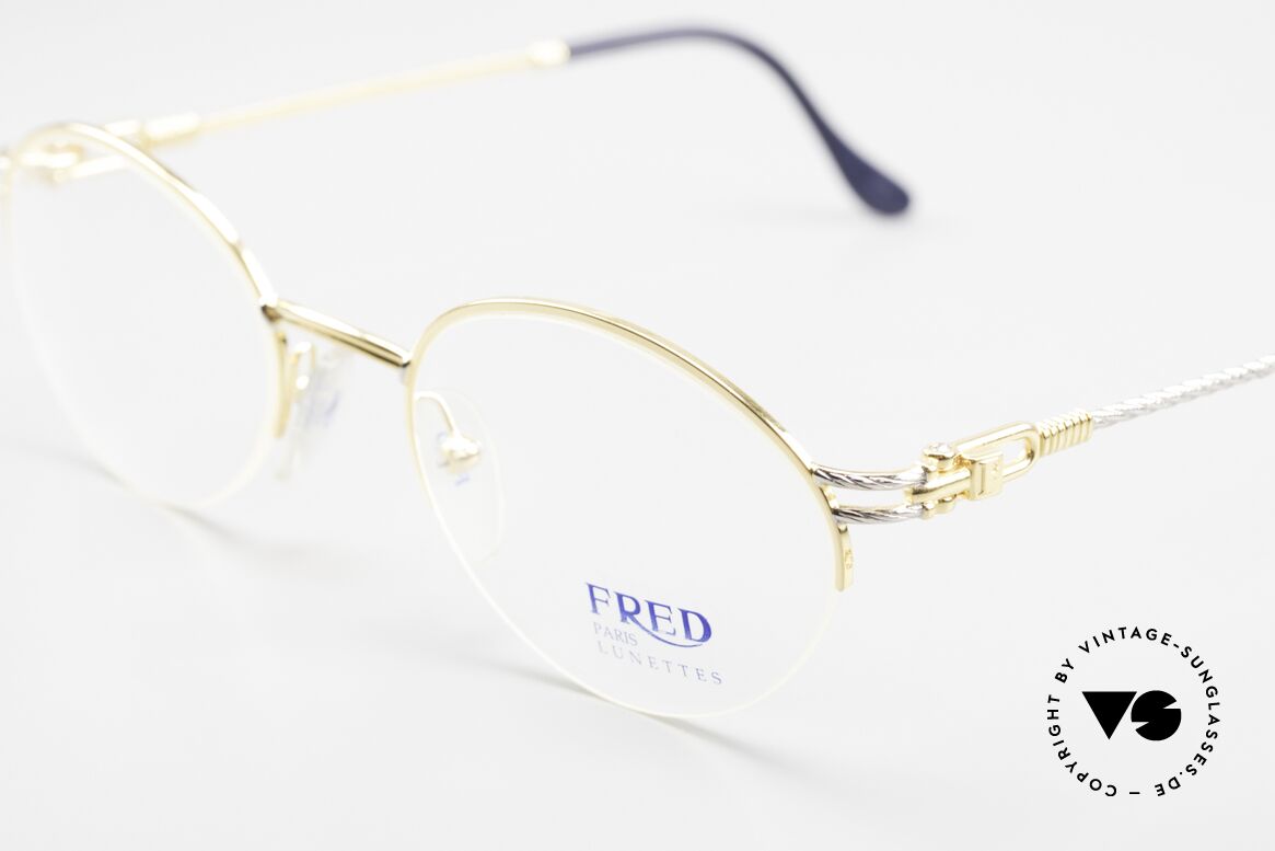 Fred Feroe - M Rare Oval Luxury Eyeglasses, temples are twisted like a hawser; sailor's MUST HAVE, Made for Men and Women