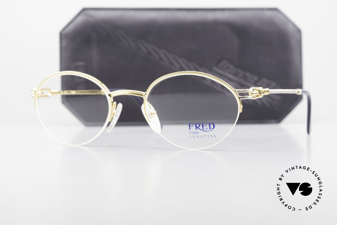 Fred Feroe - M Rare Oval Luxury Eyeglasses, with original Fred soft case & additional case by JPG, Made for Men and Women