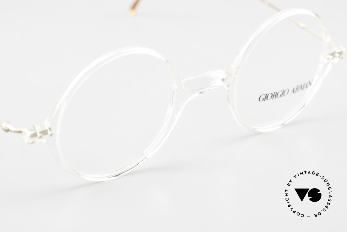 Giorgio Armani 365 Round Glasses Crystal 90's, unworn Giorgio Armani original from the mid. 90's, Made for Men and Women