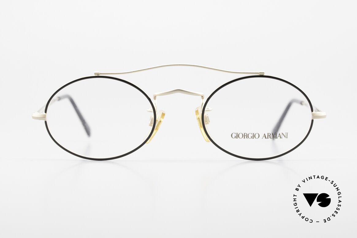 Giorgio Armani 115 90's Designer Eyeglasses, oval metal frame with a striking bridge, UNIQUE, Made for Men and Women