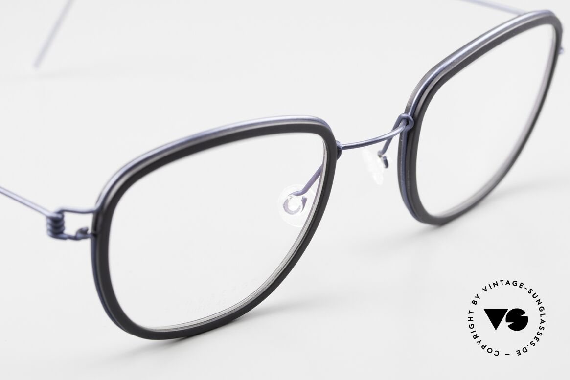 Lindberg Niels Air Titan Rim Unisex Frame Acetate Inner Rim, unworn, NOS, with original magnetic case by Lindberg, Made for Men and Women