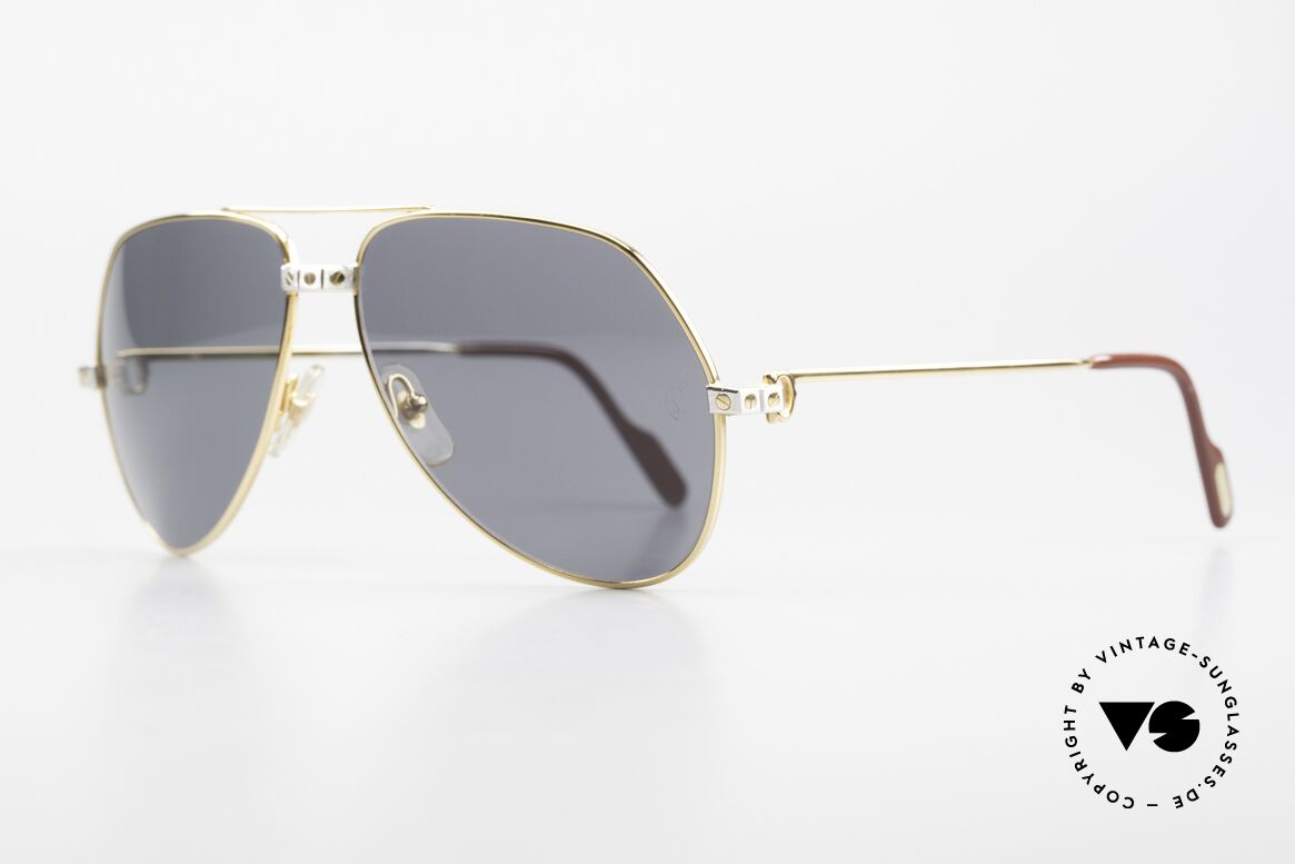 Cartier Vendome Santos - L Sun Lenses With Cartier Logo, Santos Decor (with 3 screws) in LARGE size 62-14, 140, Made for Men