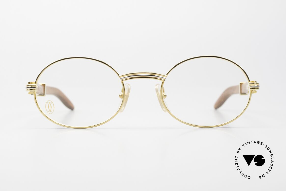 Glasses Cartier Giverny Oval Wood Eyeglasses 1990