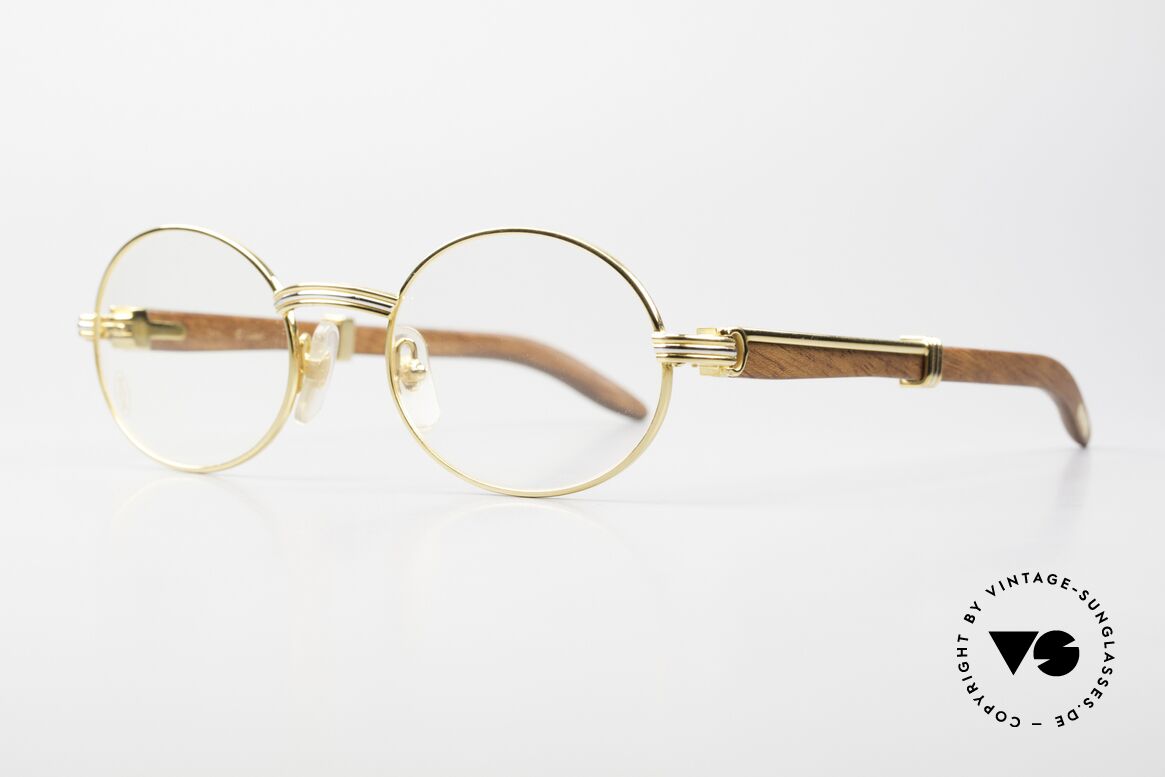 Cartier Giverny Oval Wood Eyeglasses 1990, model of the legendary 'PRECIOUS WOOD' collection, Made for Men and Women